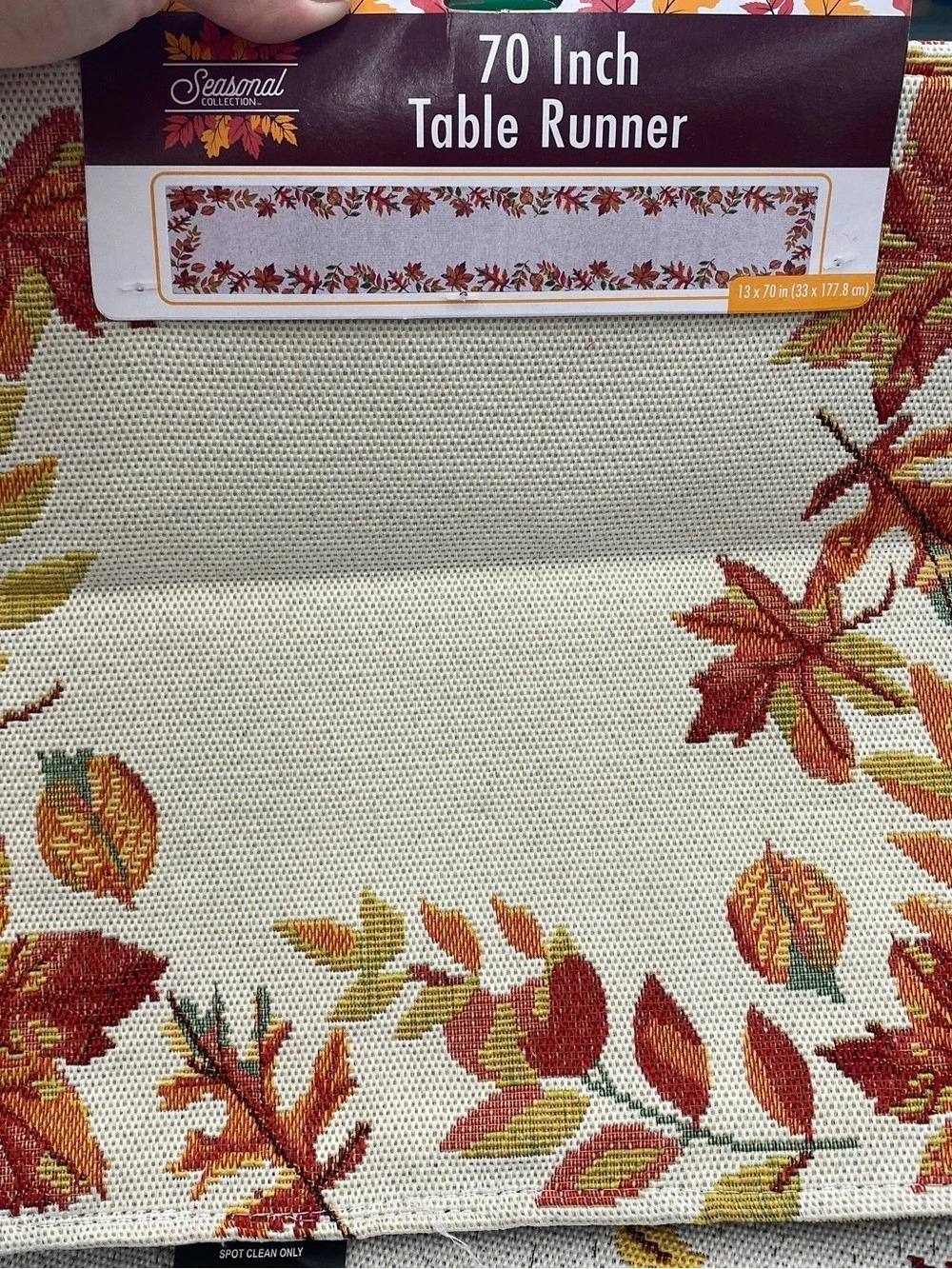 Seasonal Floral Table Runner in Cream & Red NWT